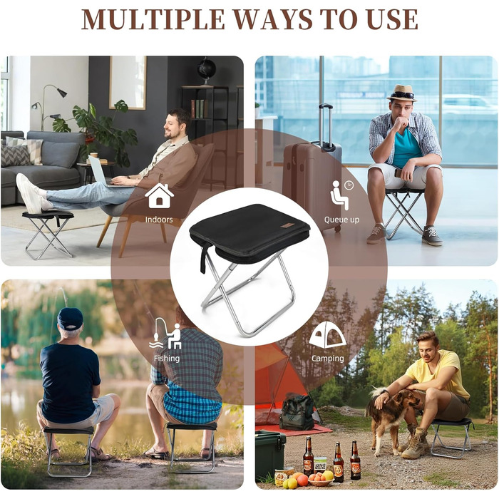 Складний туристичний стільчик для кемпінгу з алюмінію, міні-стілець для відпочинку на природі, риболовлі, пляжу та саду