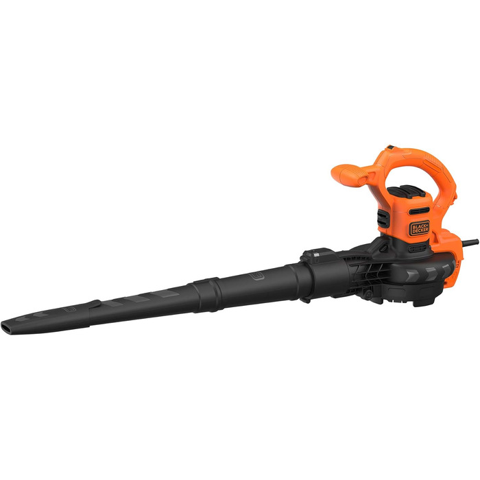 Електричний садовий пилосос-воздуходувка Black+Decker 3-в-1 BEBLV290, 2900 Вт, з подрібнювачем, 315 км/год, 55 л мішок-рюкзак, для терас, доріжок, під'їздів