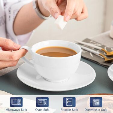 LOVECASA Кавовий сервіз з порцеляни, Sweet, 12-ти частинний, 230 мл, білий, для 6 осіб