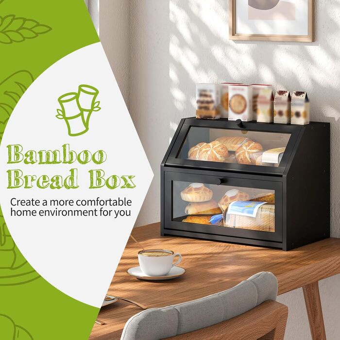 Бротокнига для кухні BMOSU: двошарова, бамбукова, велика місткість, білий (чорний, прозорий)