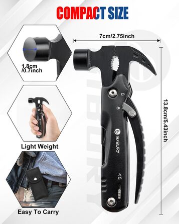 Мультитул BIBURY 12-в-1 для чоловіків: інструмент для кемпінгу, виживання, подорожей та дому