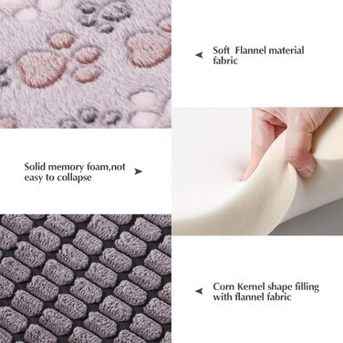 BVAGSS Orthopedic Dog Bed, Washable Dog Cushion Fluffy Dog Mat, Reversible Soft and Warm Dog Bed for Small, Medium, Large Dogs XH079 (106x71x4cm, Grey Paw)