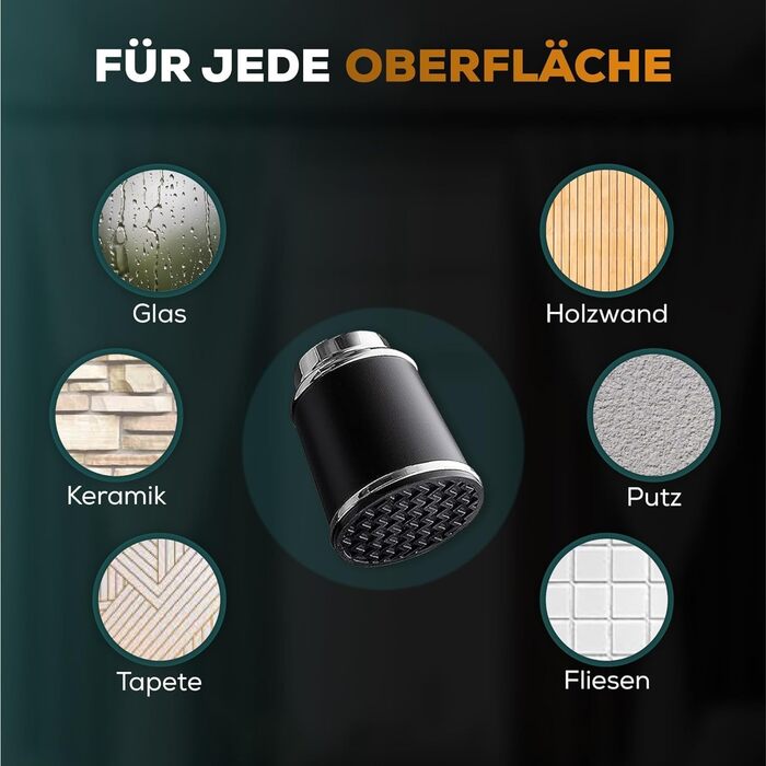 Штанга для штор Ø 32 мм, без свердління - штанга для душу та штори для вікон, перегородок та кухні (120-170 см, Чорний)