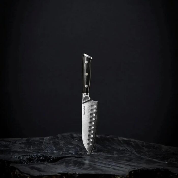 Кухонний ніж Santoku Damaso 12,7 см, 67 шарів дамаск, японський, Black Pearl