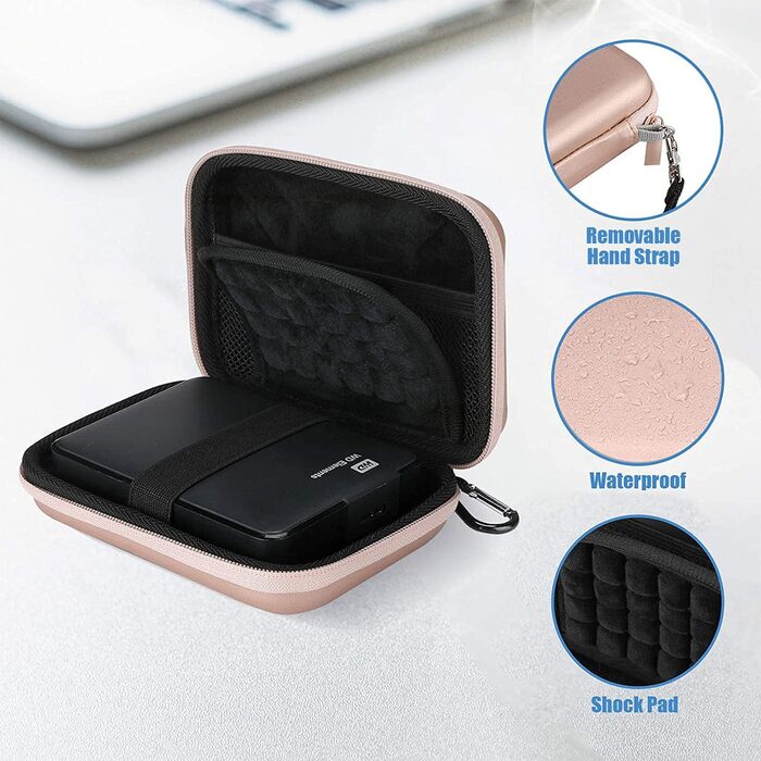 Чохол для жорсткого диска ProCase 2.5' (Rose Gold) - сумісний з Seagate, Toshiba, WD, Samsung, UnionSine