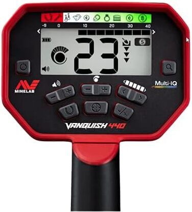 Металлодетектор Minelab Vanquish 440: багаточастотний пошуковик з функцією Pinpoint та водонепроникною котушкою V10 10''x7'' Double-D для дорослих