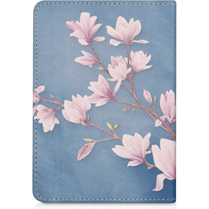 Чохол-книжка kwmobile для Tolino Shine 2 HD - квітковий принт (Pusteblume Love, білий, чорний)