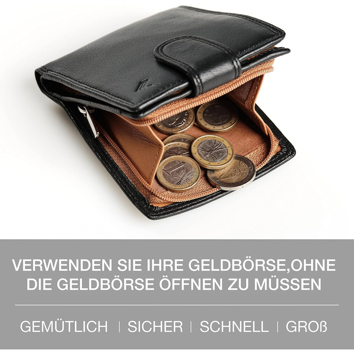 Lavalen® Wallet for Men Leather - Large Portemonnaie (Wallet) - Handmade Wallet - Wallet with Coin Pocket - Gifts for Men