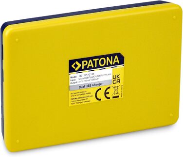 Зарядний пристрій Patona Dual для акумуляторів Sony NP-FZ100: одночасний заряд 2-х акумуляторів через USB для Sony Alpha 6600, 6700, 7 III/IV, 7C II, 7R V, A1, FX3, FX30 + USB-кабель