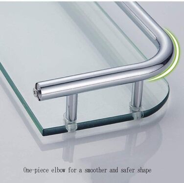 WDSOPK Bathroom Shelf 304 Stainless Steel Glass Shelf Bathroom Shelves Bathroom Wall Shelf (400mm)