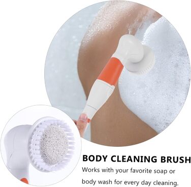 1Satz Multifunctional Electric Bath Brush Shower Massage Brush for Back Care, Long Handle, No Battery, Random Color Selection
