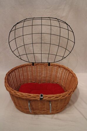 Кошик для собаки на кермо велосипеда з ротангу з металевою сіткою та подушкою XL або XXL. Кошик для собак, велосипедний кошик, кошик для покупок (XL з подушкою) (XXL з подушкою)