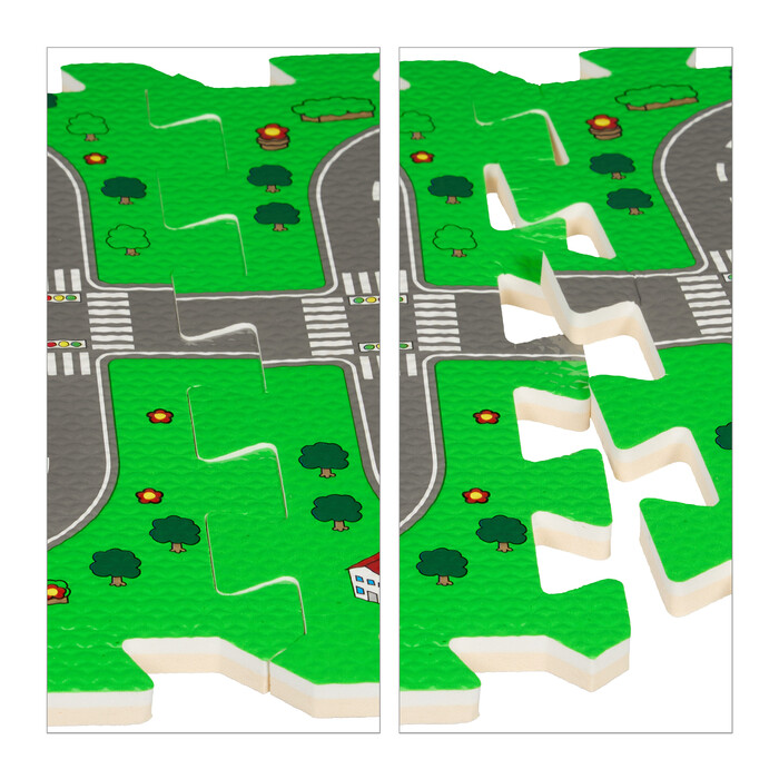 Relaxdays Puzzle Mat Road