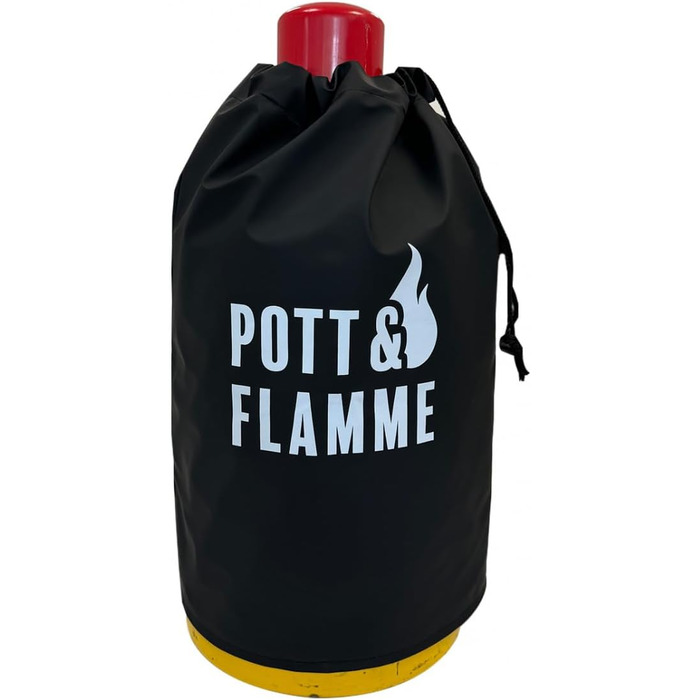 Чохол Bluecraft для газового балона 11 кг з написом 'Pott & Flamme' — захист від негоди, UV-стійкий, довговічний