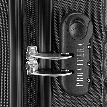 Набір валіз ABS S-M-L-XL з кодовим замком, телескопічною ручкою та 4 колесами, робусний дорожній набір, ручна поклажа (Чорний)