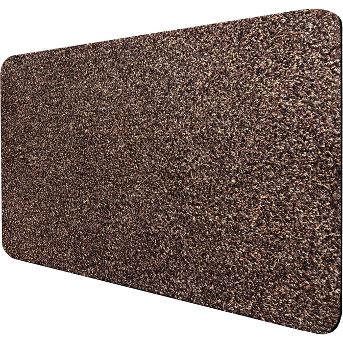 Килимок для підлоги DOMOPRIMA з мікрофібри, миючий, неслизький, надзвичайно поглинаючий та плоский – антибактеріальний, для внутрішнього та зовнішнього використання (60x40 см) (Темно-коричневий, 60x40 см)
