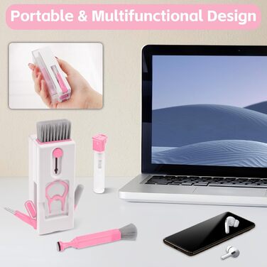 Набір для чищення клавіатури Alyvisun 11 в 1: для ноутбука, навушників, планшета, телефону, комп'ютера (рожевий)