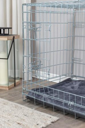 Тріксі переносна будка для собак Home – XL: 116 × 86 × 77 см – складана переноска з 2 дверцятами та надійними засувами, зцинкована транспортна переноска зі стабільною піддоном для дому та подорожей – 3926 L 79 x B 15 x H 118 см срібна