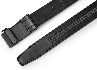 Чоловічий шкіряний ремінь на пряжці, ширина 35 мм, чорний, 125 см, підходить для об'єму талії 92-107 см. Ідеально для костюма, бізнесу та джинсів.