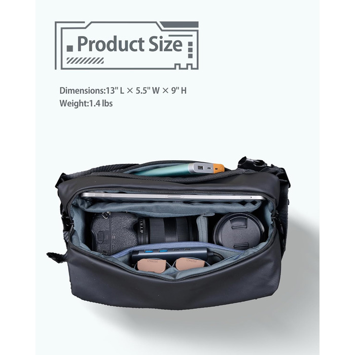 Чохол-сумка на плече для камери LLANO для DSLR/беззеркальних камер, зелений