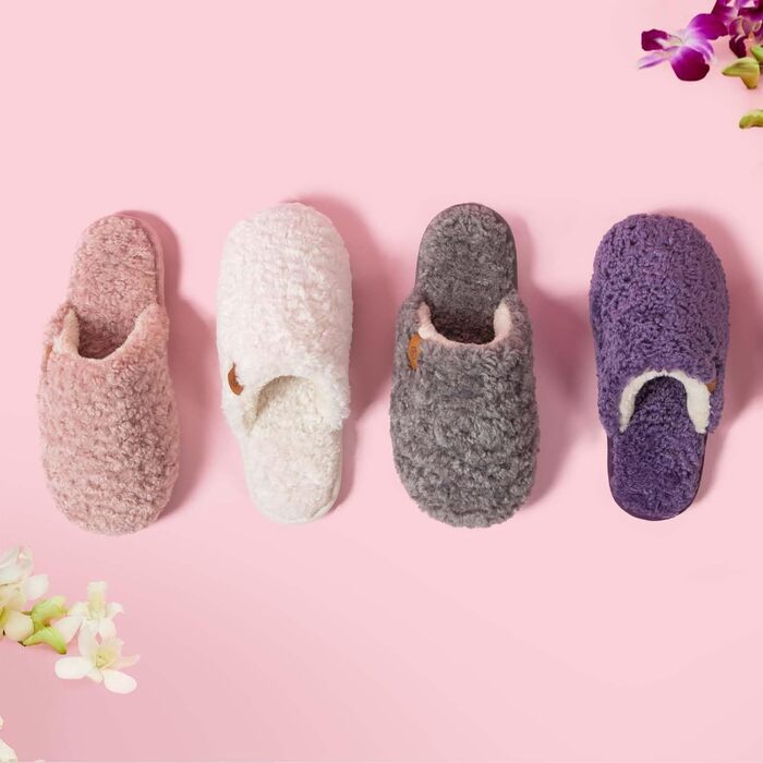 Жіночі домашні тапочки EverFoams Scuff: м'які, зручні, з пам'яті ефектом, з штучного альпаки, антиковзкі, кольори: кремовий, білий, розмір 38/39 EU