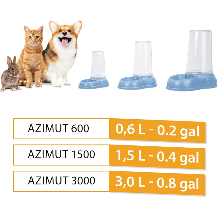 Автоматичний диспенсер для корму та води Ferplast AZIMUT 5500 для великих собак, 5.5 л, білий, з протиковзким дном, 23 x 41 x 37,5 см