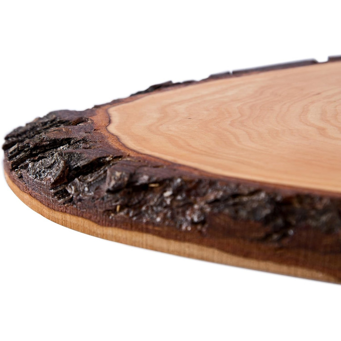 Batania Oval Serving Board, approximately 58-65 x 22-26cm, rustic serving board, cutting board, unique grain pattern, natural wood board for cheese, meat & bread, decorative, durable