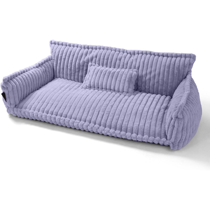 Диванчик для котів та собак Noviclass® Chaffar | Опорний матрац | Сучасний стиль, Cord-Design, фіолетовий, XXL (140 см)