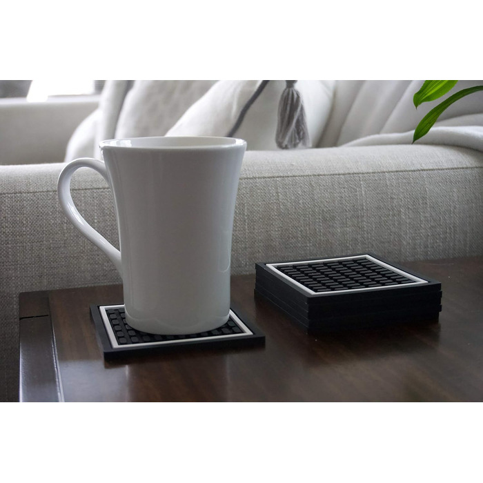 Highball & Chaser Coasters | 6-Piece Coaster Set | Square Absorbent Coasters for Drinks | Stylish Design Ideal for Home Decor or Bars