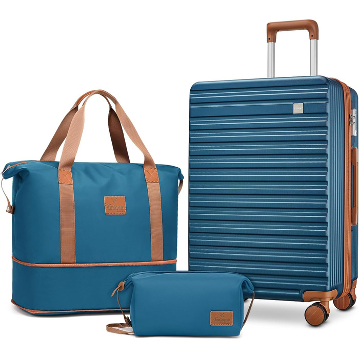 Набір валіз Joyway: велика, середня, сумка для подорожей та косметичка з TSA-замком, ABS-пластик (Блакитний)