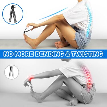 Кусачки для нігтів для літніх людей з широкими щелепами та довгою ручкою, кусачки для кутикули з кутовою головкою, з контейнером для збору обрізків, подарунок для чоловіків та жінок, чорні