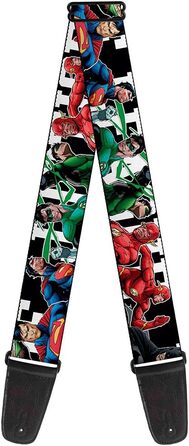 Гітарний ремінь Buckle-Down GS-WJK015 з дизайном 'Жартівник', чорний/білий, 34-60 дюймів