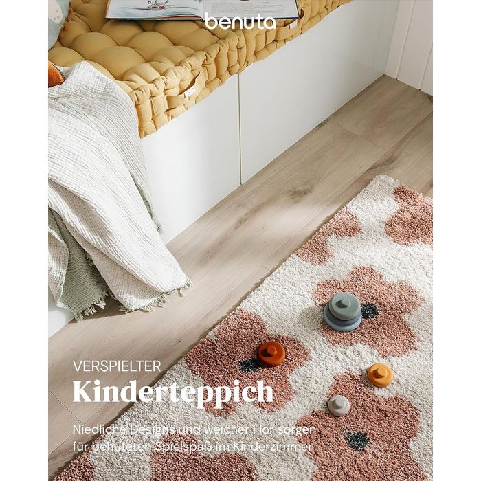 Дитячий килим Benuta Lytte Gobi Рожевий 80x150 см, прямокутний, з дитячим малюнком, штучне волокно, скандинавський стиль