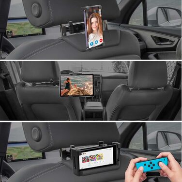 Тримач для планшета в авто UMILKI: універсальний, 360° обертання, для iPad, Samsung, Switch та смартфонів (4.7-13 дюймів)