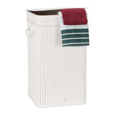 Relaxdays Folding Laundry Basket Bamboo