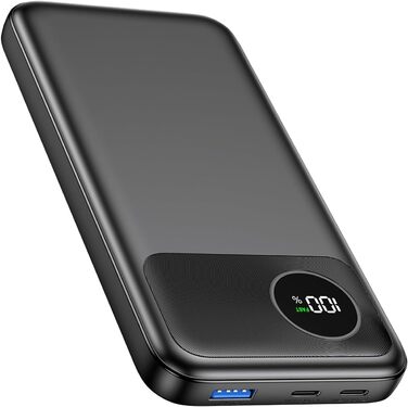 Power Bank A ADDTOP 20000mAh з LED-дисплеєм та швидкою зарядкою 22,5W (2 USB-C, 3 виходи, 2 входи) - чорний