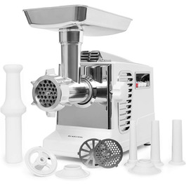 Klarstein Kraftprotz 700W Electric Meat Grinder - Copper Motor, 2 Speeds, Reverse, Aluminum Housing, Stainless Steel Blades