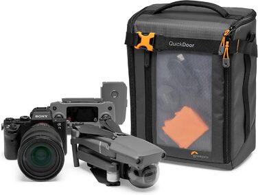 Чохол для камери Lowepro GearUp Creator Box Large II (XL), для бездзеркальних та DSLR камер, з QuickDoor, з перероблених матеріалів, помаранчевий, сірий