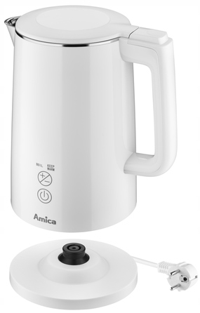 Електричний чайник Amica KF 6011, 2200 Вт, 1,5 л, білий