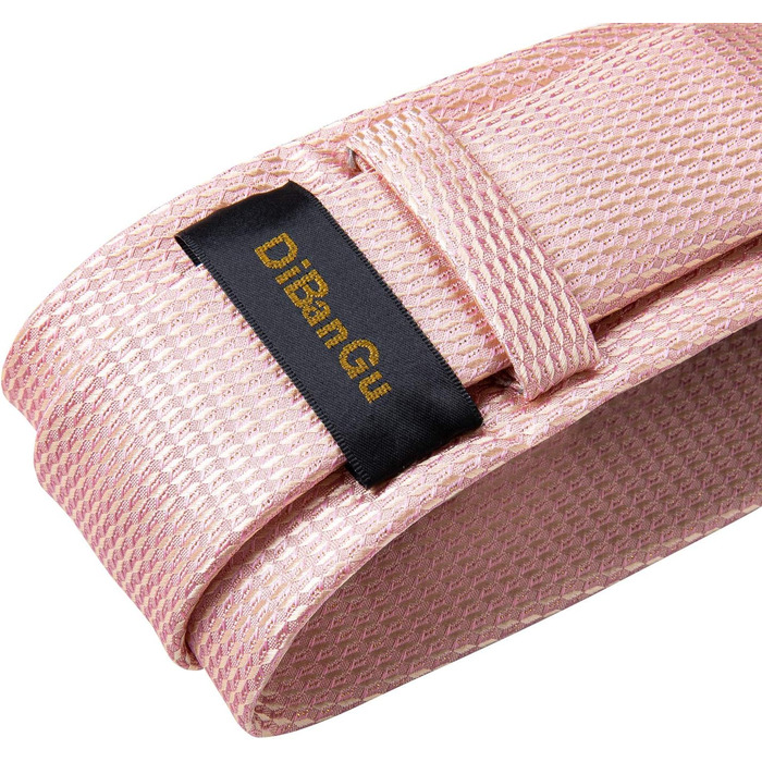 Чоловіча краватка DiBanGu, солідна шовкова краватка та нагрудна хустинка, краватка для весілля, краватка з нагрудною хустинкою, комплект, формальний стиль, рожевий колір