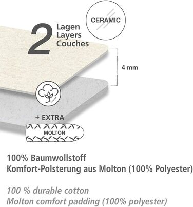 Чохол для прасувальної дошки WENKO Keramik M (XL/U) з терморефлексією та комфортною підкладкою, для праски з парою