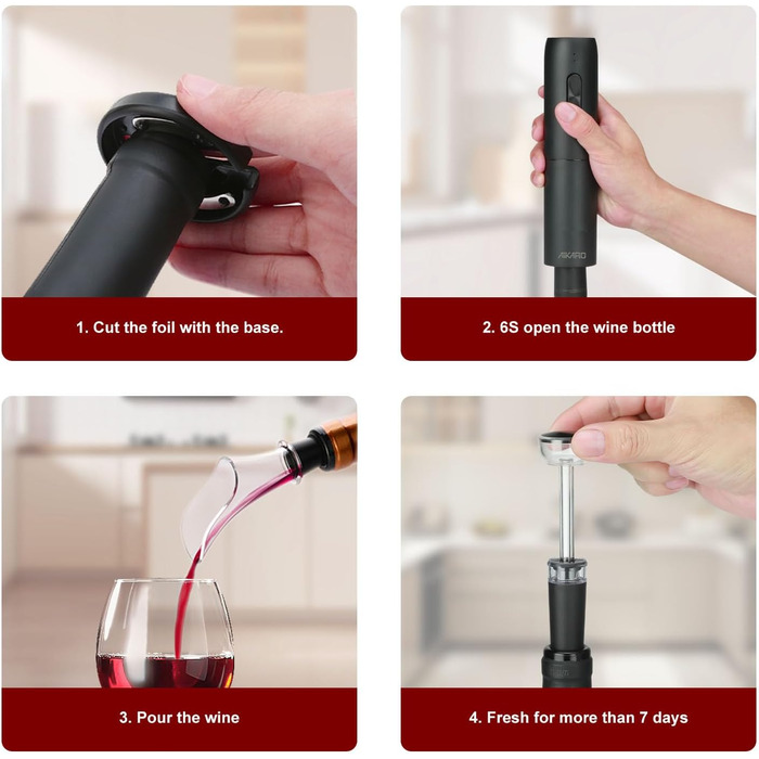 Електричний відкривачка вин AikarO - автоматичний, акумуляторний (набір A)