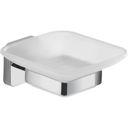 Настінна мильниця Gedy Tonga, хром, нержавіюча сталь, скло, 10,3 x 11,6 x 5 см, самоклеюча, без свердління