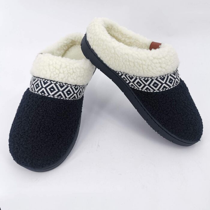 Жіночі халапи Ооfoot Fuzzy House: теплі та зручні домашні талони з м'яким флісовим підкладом та антиковзною підошвою (42/43 EU, темно-синій)
