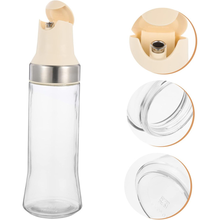 CIYODO Automatic Open and Close Oil Bottle, Auto-Vinegar Bottle, Sauce Bottle, Vinegar and Oil Spout, Sauce Bottle, Sauce Bottles, Vinegar Jar, Clear Vinegar Bottle, Silica Gel White