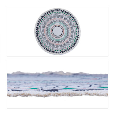 Relaxdays Round Rug with Mandala Design