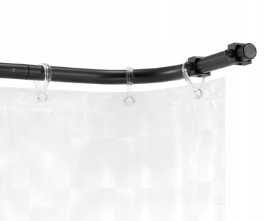 Дуговий шторний карниз Sasko 90-160 x 25 мм, чорний