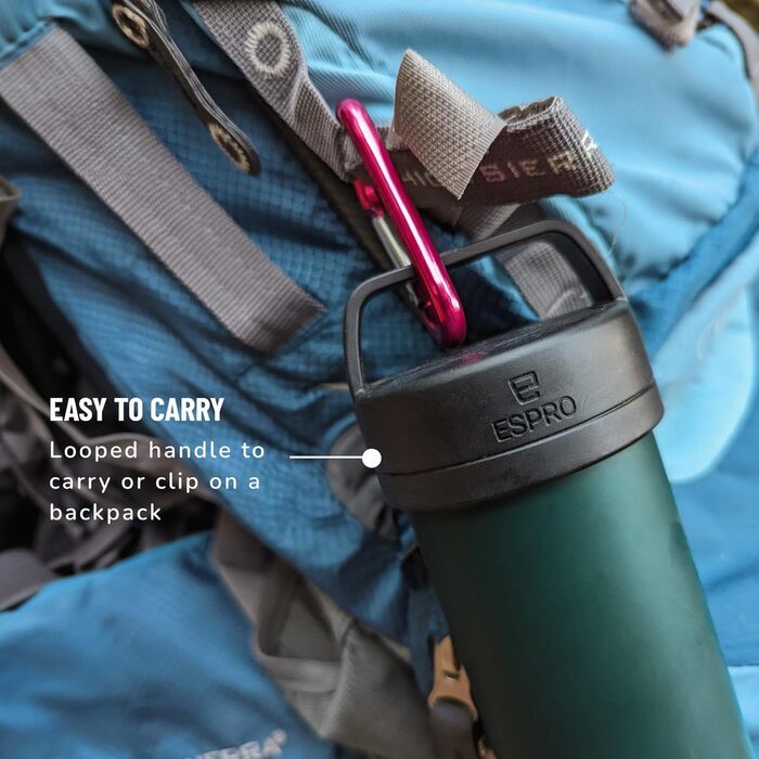 Френч-прес для кави ESPRO Ultralight Mini з термоізоляцією, 475 мл, зелений – портативна кавоварка для подорожей