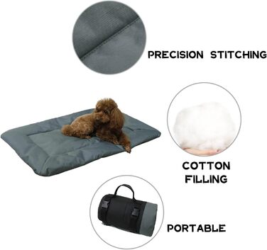 Килимок для собак Bangminda: миючий, для подорожей, кемпінгу, на вулицю, водонепроникний, 90x60 см, сірий