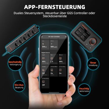 Увлажнитель воздуха Spider Farmer 450 мл/год для растений, палатки Grow, спальни, с гигрометром, автоматическое отключение, черный, 5л, верхнє заповнення